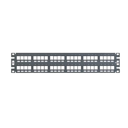Panduit NETKEY 48 PORT PATCH PANEL, MODULAR FLUSH MOUNT 2RU, ROHS BLACK NKPP48FMY